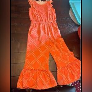 Matilda Jane Vibrant Orange Kids Jumpsuit
